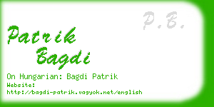 patrik bagdi business card